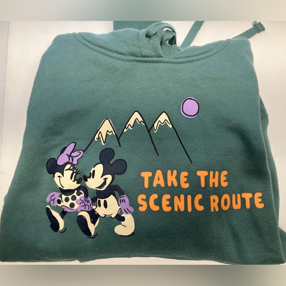 Disney Mickey & Minnie Mouse Women’s Pullover Hoodie Medium, Green - Picture 3 of 3